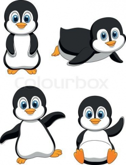 four small penguins | penguins | Cute penguin cartoon ...