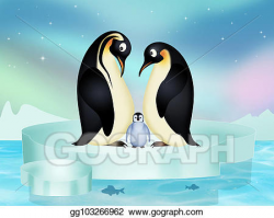 Clipart - Penguins on iceberg. Stock Illustration ...