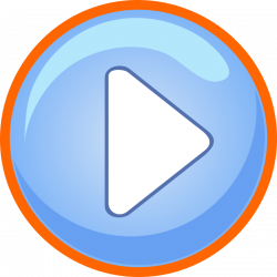 Blue Play Button With Focus Clipart Icon PNG - Clip Art Library
