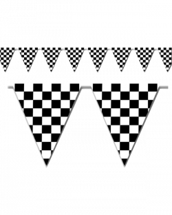 Black And White Checkered Pennant Banner Flag From Printabletreats ...