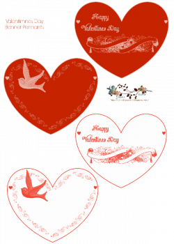 Free Heart banner pennants for Valentines Day | Fonts and Printables ...