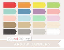 Arrow Banner Clipart, Arrow Label Clip Art Cute Frame Pennant Flag Tag  Decorative Cute Crafting Digital Graphic Design Small Commercial Use