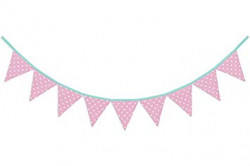 Sweet Jojo Designs Pink and White Polka Dot Fabric Pennant Flag Banner  Bunting Nursery Baby Wall Décor