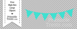 Turquoise Pennant Bunting Banner Clipart - Clip Art Library