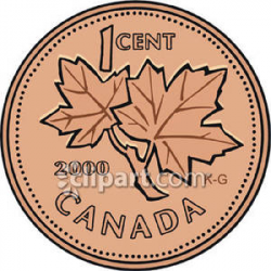 Realistic Canadian Penny - Royalty Free Clipart Picture
