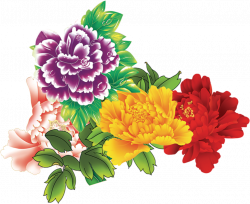 Colorful flowers clip art | Clip Art Everyday for Cards ...