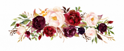 Peony Clipart Swag - Burgundy Floral Border Png, Transparent ...
