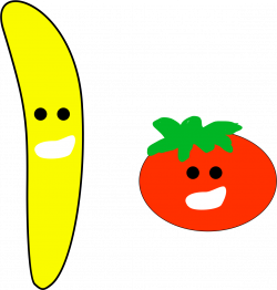 Clipart - Banana and Tomato