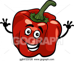 Vector Illustration - Cute red pepper vegetable cartoon ...