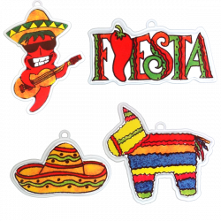 Fiesta Pack #1 – 4 Styles per pkg.- Pinata – Pepper – Sombrero – Fiesta