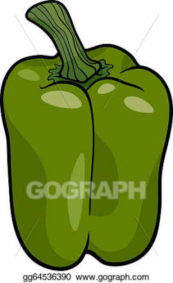 Vector Clipart - Green pepper vegetable cartoon illustration ...