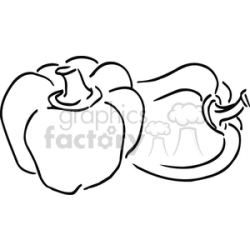 bell peppers outline clipart. Royalty-free clipart # 383078
