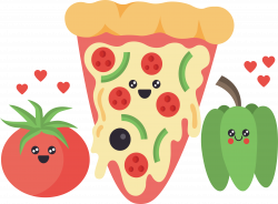 Pizza Nice Slice Ingredient Illustration - Cartoon pizza garnish ...