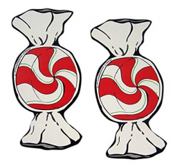 Peppermint Candy Pieces Christmas Auto Car Magnet, Pack of 2