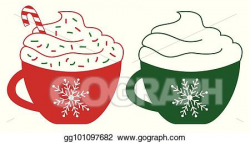 Vector Art - Merry christmas peppermint coffees. Clipart ...