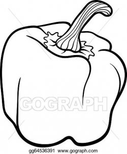 Vector Stock - Pepper vegetable cartoon for coloring book ...