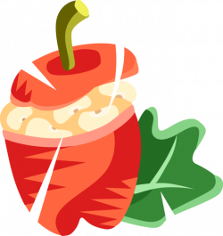 Spanish Cuisine Stuffed Peppers - Vector Image