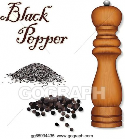 Vector Illustration - Spice mill grinder, black pepper. EPS ...