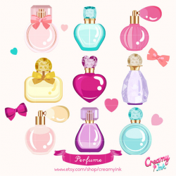 Perfume Digital Vector Clip art/ Cosmetics Clipart Design
