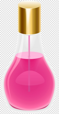 Clear and gold fragrance bottle illustration, Glass bottle ...