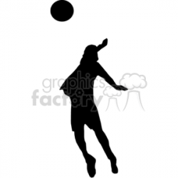 Person hitting a volleyball clipart. Royalty-free clipart # 373938