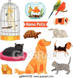 Vector Clipart - Home pets set. Vector Illustration ...
