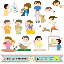 Dog's Life and Pet Care clipart , web graphic elements, instant download  file,digital art