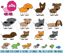 Stick Figure Pets Clipart & Vectors ~ Graphics ~ Creative Market