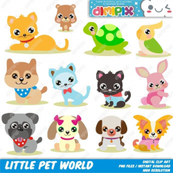 Little pet world, Pet shop, Pet store, Clip Art set / Kit ...