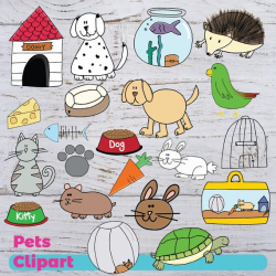 Pets Clipart - Pets Digital Clipart - Animals Clipart - Pets Graphics -  Pets Diecuts - Dog Clipart - Cat Clipart - Pet Lovers - Pet Sticker