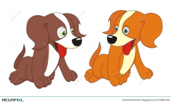 Two Dogs Cartoon Vector Illustration Illustration 12482183 ...