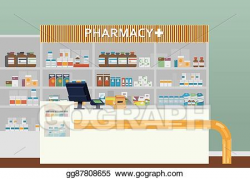 EPS Vector - Medical pharmacy or drugstore interior design ...