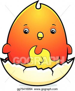 Vector Clipart - Cartoon baby phoenix egg. Vector ...