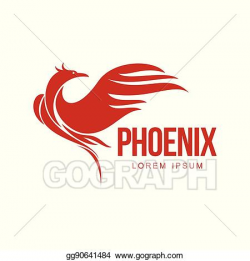 Vector Clipart - Stylized graphic phoenix bird resurrecting ...