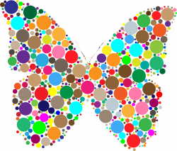 Clipart - Colorful Circles Butterfly
