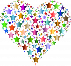 Clipart - Colorful Heart Stars 8