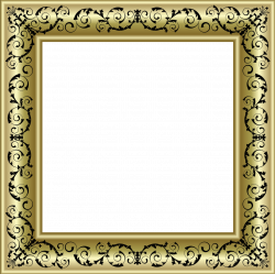 Gold Photo Frame PNG with Black Ornaments | Gallery Yopriceville ...