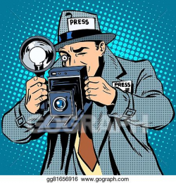 Vector Art - Photographer paparazzi at work press media ...