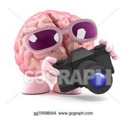 Stock Illustration - 3d brain photographer. Clipart Drawing ...