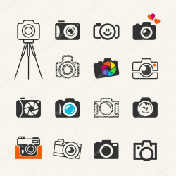 Photo camera icon collection for web and infographics ...