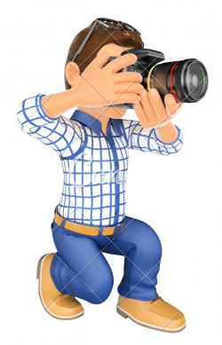 3D Photographer Kneeling with His SLR Camera - Photos by Canva