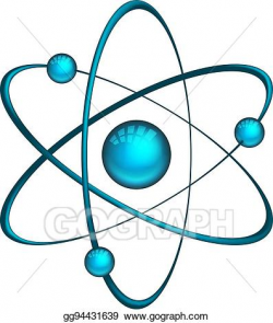 Vector Illustration - Physics atom model with electrons ...