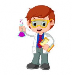 Girl and boy doing science experiment Royalty Free Vector ...