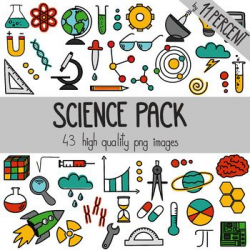Science pack with different science tools and symbols ...