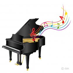 Piano and Music Sheet Clipart Free Picture｜Illustoon