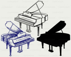 Grand piano svg/piano clipart/grand piano svg/piano silhouette/piano cricut  cut files/piano clip art/digital download designs/svg
