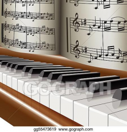 Vector Art - Piano-music notes-melody. EPS clipart ...