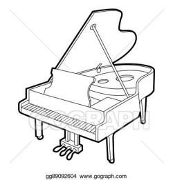 Stock Illustration - Grand piano icon, outline isometric ...