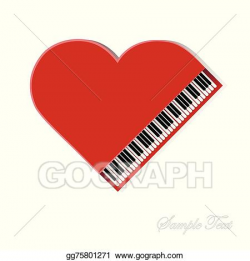 EPS Vector - Red piano on white background. Stock Clipart ...