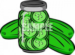 Pickle Clip Art | Clipart image of two cucumbers and jarred ...